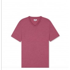 Men's V-neck T-shirt pink, AIIZ