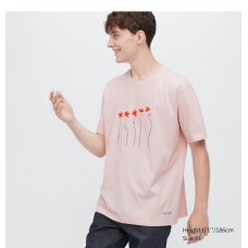 Short Sleeve Graphic T-Shirt pink Uniqlo 
