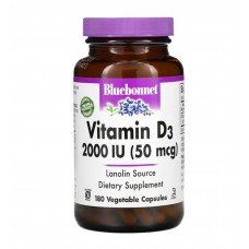 Vitamin D3, 50 mcg (2,000 IU), 180 Vegetable Capsules